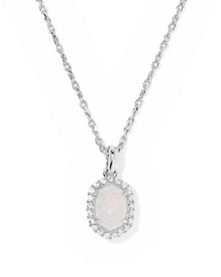 Kendra Scott Jewelry - Necklaces Daphne Silver Crystal Frame Short Pendant Iridescent Drusy