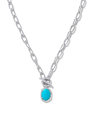Kendra Scott Jewelry - Necklaces Daphne Silver Link and Chain Necklace Variegated Turq