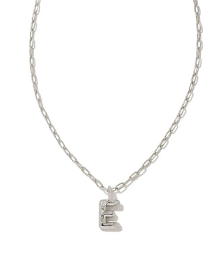 Kendra Scott Jewelry - Necklaces E Crystal Letter Pendant Necklace Silver