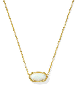 Kendra Scott Jewelry - Necklaces Elisa Gold Necklace Light Yellow Kyocera Opal