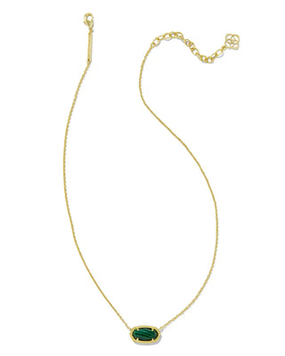 Kendra Scott Jewelry - Necklaces Elisa Gold Pendant Necklace Green Malachite