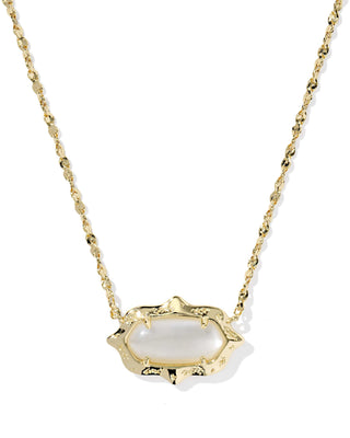 Kendra Scott Jewelry - Necklaces Elisa Gold Scallop Frame Short Pendant Necklace Natural MOP