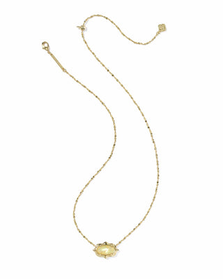Kendra Scott Jewelry - Necklaces Elisa Gold Scallop Frame Short Pendant Necklace Yellow Iridescent Abalone