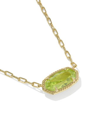 Kendra Scott Jewelry - Necklaces Elisa Luxe Gold Short Pendant Necklace Light Green CZ