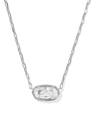 Kendra Scott Jewelry - Necklaces Elisa Luxe Silver Short Pendant Necklace White CZ