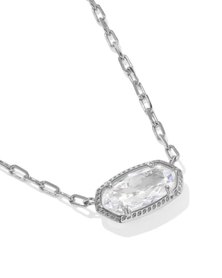 Kendra Scott Jewelry - Necklaces Elisa Luxe Silver Short Pendant Necklace White CZ