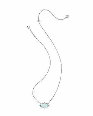Kendra Scott Jewelry - Necklaces Elisa Silver Scallop Frame Short Pendant Necklace Sea Green Chrysocolla
