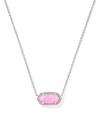 Kendra Scott Jewelry - Necklaces Elisa Silver Short Pendant Necklace Carnation Kyocera Opal