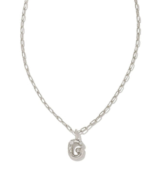 Kendra Scott Jewelry - Necklaces G Crystal Letter Pendant Necklace Silver