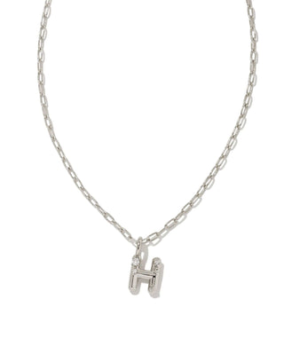 Kendra Scott Jewelry - Necklaces H Crystal Letter Pendant Necklace Silver