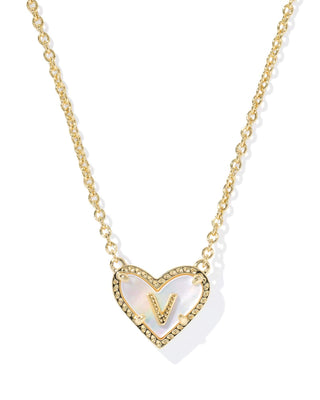 Kendra Scott Jewelry - Necklaces Heart Letter V Gold Ivory MOP Short Pendant Necklace