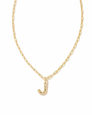 Kendra Scott Jewelry - Necklaces J Crystal Letter Pendant Necklace Gold