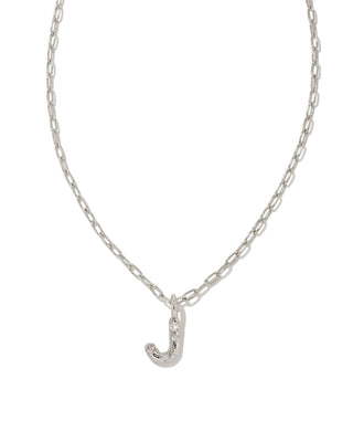 Kendra Scott Jewelry - Necklaces J Crystal Letter Pendant Necklace Silver