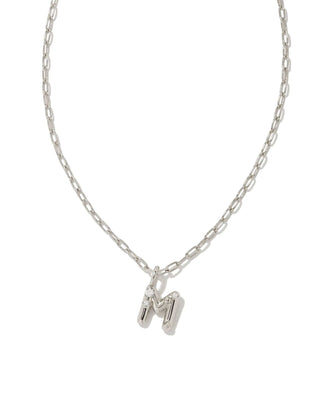 Kendra Scott Jewelry - Necklaces M Crystal Letter Pendant Necklace Silver