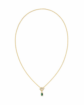 Kendra Scott Jewelry - Necklaces Mini Elisa Gold Toggle Short Pendant Necklace Green Tigers Eye