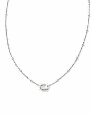 Kendra Scott Jewelry - Necklaces Mini Elisa Silver Satellite Short Pendant Necklace Ivory MOP