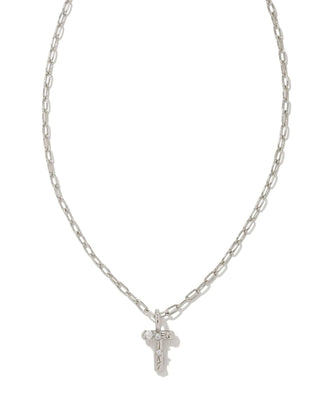 Kendra Scott Jewelry - Necklaces T Crystal Letter Pendant Necklace Silver