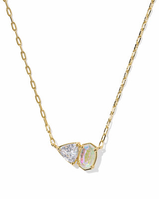 Kendra Scott Jewelry - Necklaces Tatum Gold Short Pendant Necklace White CZ Mix