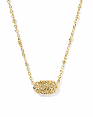 Kendra Scott Jewelry - Necklaces Tiger Striped Elisa Gold Short Pendant Dark Brown Hawk's Eye