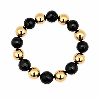 Kenze Penne, Inc. Jewelry - Bracelets Gold/Black Beaded Stretch Bracelet