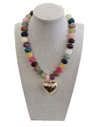 Kenze Penne, Inc. Jewelry - Necklaces Multi Color Beaded Necklace w/ Gold Heart Charm
