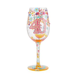 Lolita Glasses Home - Drinkware Lolita Wine Glass Happy 40th Birthday