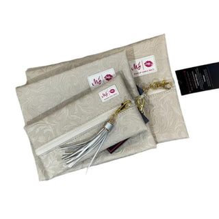 Makeup Junkie Bags Home - Travel Makeup Junkie Bags 3 sizes Ivory