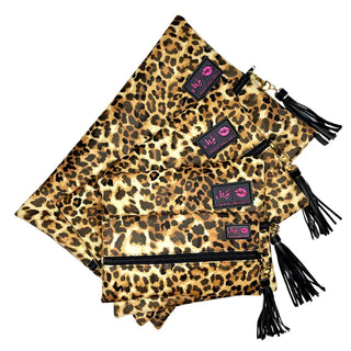 Makeup Junkie Bags Home - Travel Makeup Junkie Bags 4 sizes - Lady Leopard