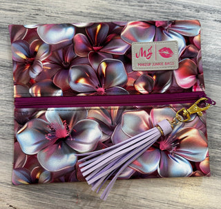 Makeup Junkie Bags Home - Travel Small Makeup Junkie Bags 4 sizes - Dark Floral