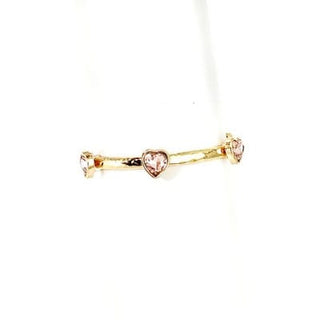 Meghan Browne Style Jewelry - Bracelets Gold Stretch Bracelet w/Stationed Pink Hearts Gold or Silver