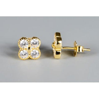 Meghan Browne Style Jewelry - Earrings Gold Tami Flower Rhinestone Stud Earrings in Silver or Gold