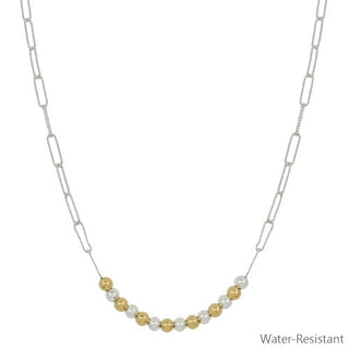 Meghan Browne Style Jewelry - Necklaces Bib Two-Tone Beaded Necklace