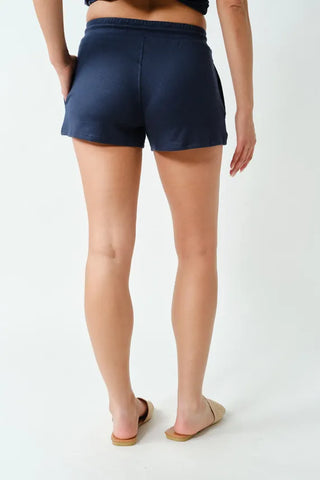 Mono b Loungewear- Sleepwear - Bottoms Brushed Hacci Lounge Shorts Navy