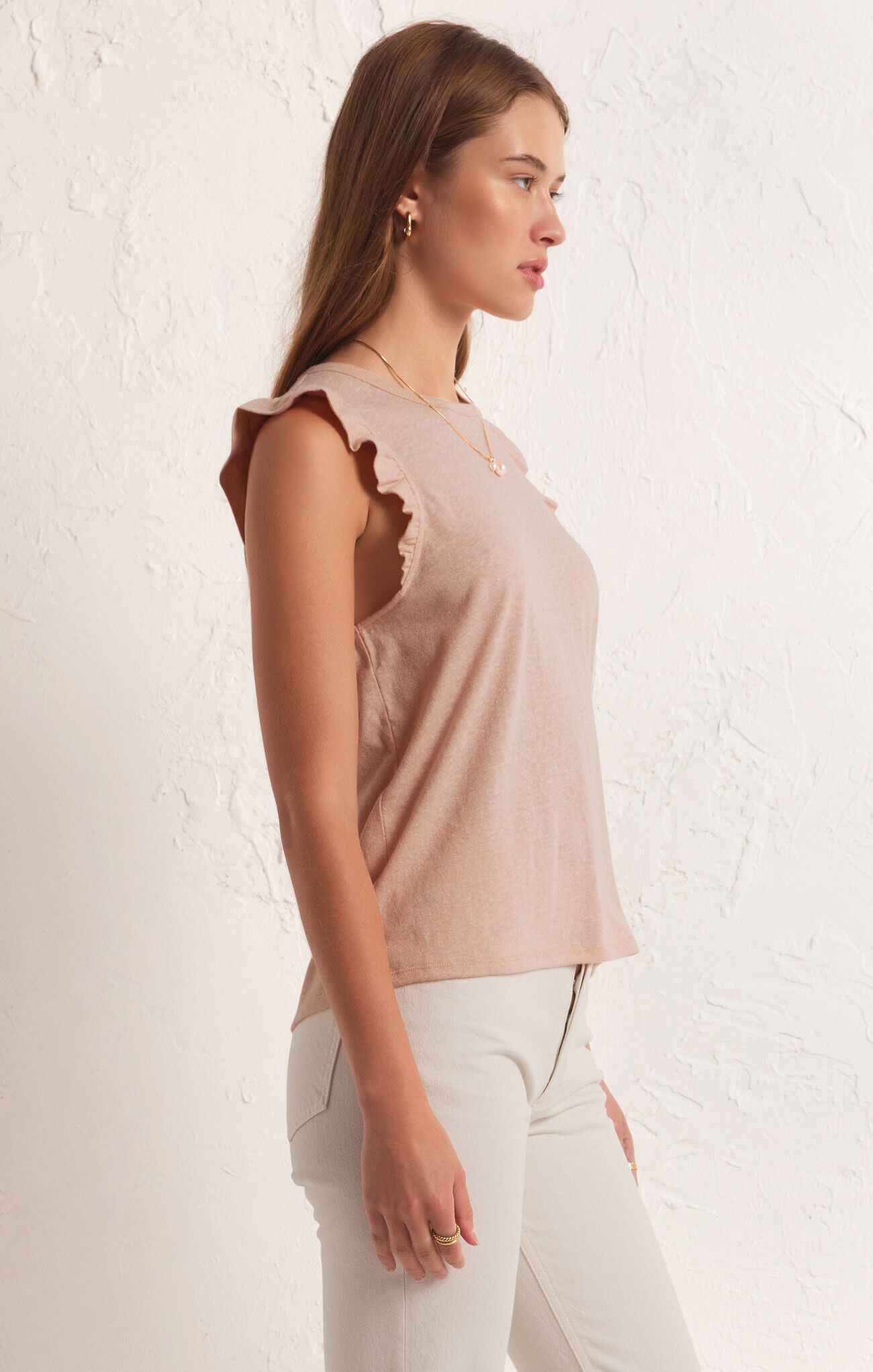 Final Sale Marielle Flutter Tank Soft Pink