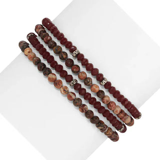 My Fun Colors Jewelry - Bracelets Leopard Skin Mini Gemstone & Crystal Bracelet Set