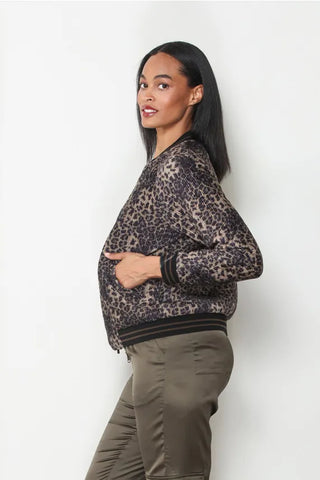 Paparazzi Outerwear - Jackets Reversible Print Panne Velvet Baseball Jacket