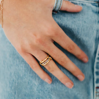 Pretty Simple Jewelry - Rings Layered in Diamonds Ring Two-Tone