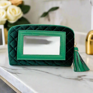 PurseN Home - Travel Glam Makeup Case  Emerald Velvet