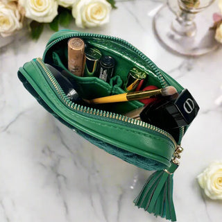 PurseN Home - Travel Glam Makeup Case  Emerald Velvet