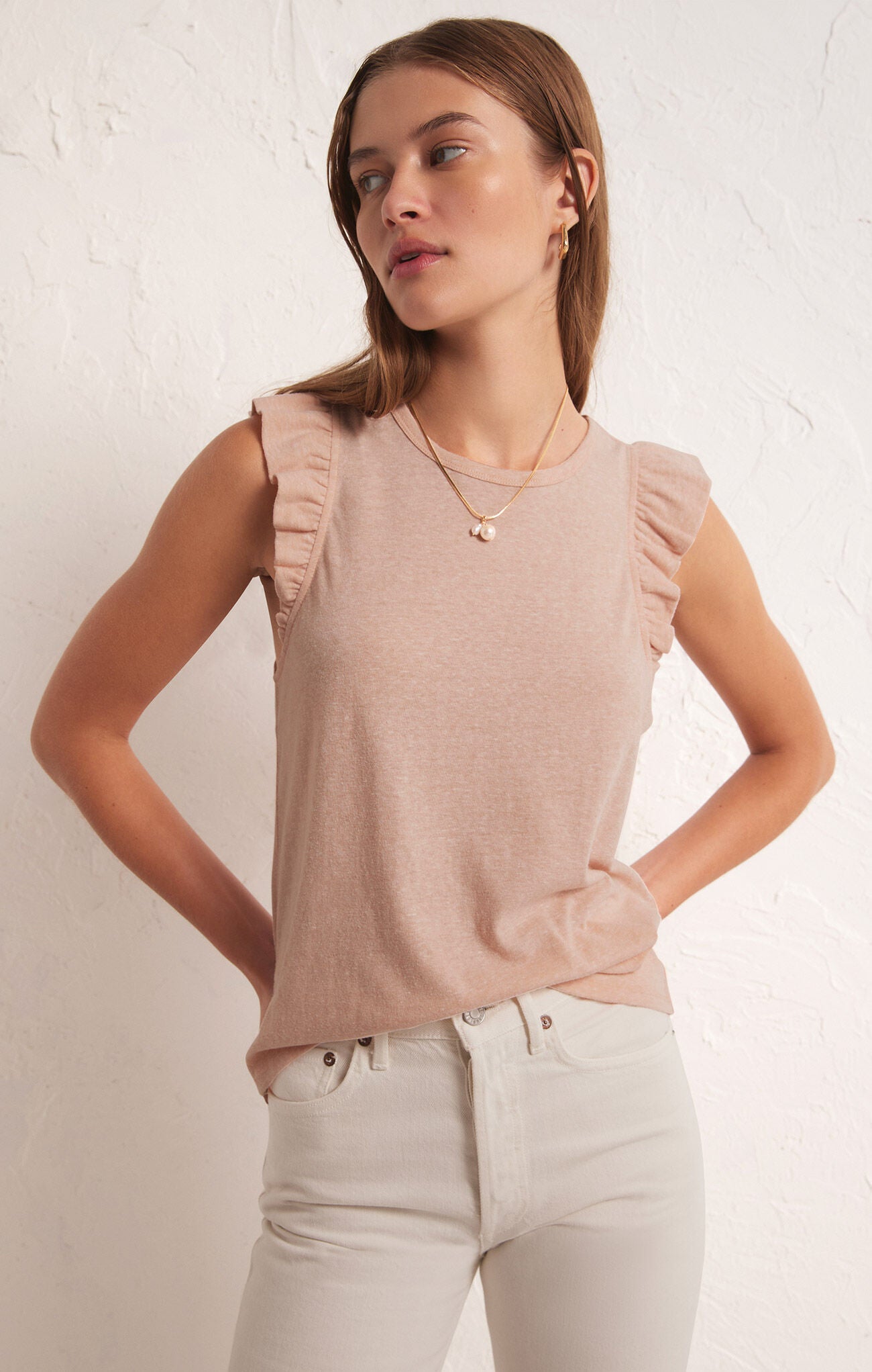 Final Sale Marielle Flutter Tank Soft Pink