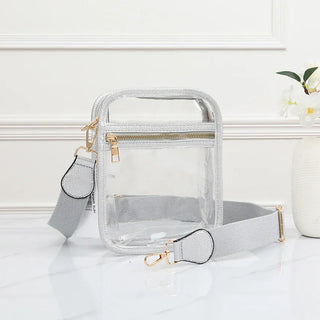 Queens Designs Accessories - Handbags Gameday Stadium Clear Crossbody Bag Silver