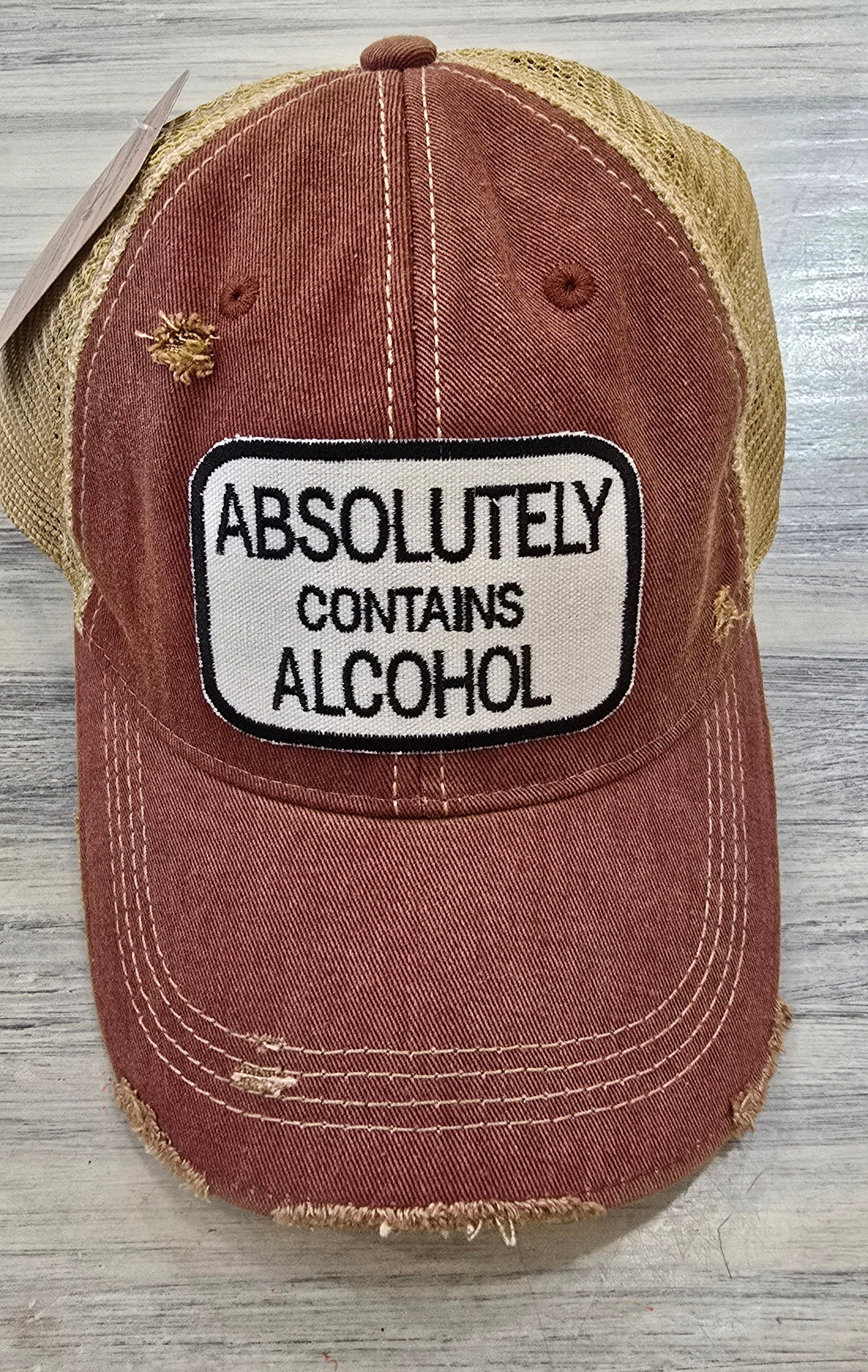 Absolutely Contains Alcohol Baseball Hat