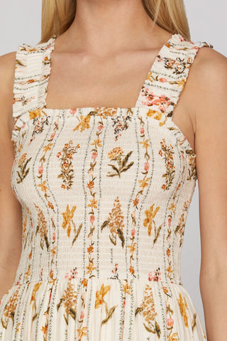 She + Sky Dresses Sleeveless Print Smocked Maxi Dress