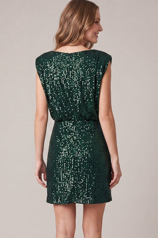 She + Sky Dresses Sleeveless Sequin Mini Dress Sea Green