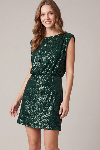She + Sky Dresses Sm Sleeveless Sequin Mini Dress Sea Green
