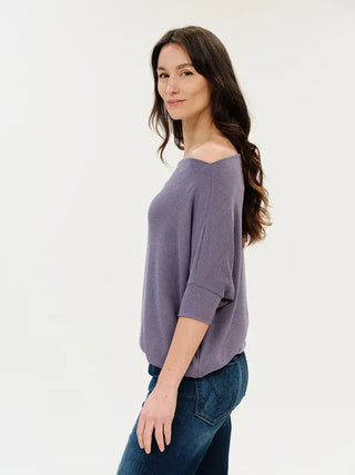 Six Fifty Clothing Tops - Blouse Anywhere Top Short Sleeve Dark Lavender