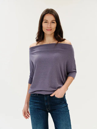 Six Fifty Clothing Tops - Blouse Sm Anywhere Top Short Sleeve Dark Lavender