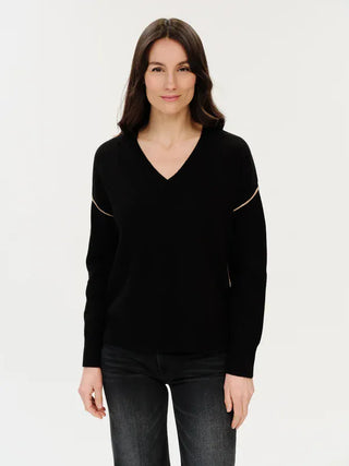 Six Fifty Clothing Tops - Sweaters Fiore Long Sleeve Sweater Black/Camel