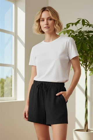 Staccato Bottoms - Shorts Sm Elastic Drawstring Waist w/Patch Pockets