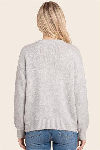 Staccato Tops - Sweaters Sequin Accent Crew Neck Balloon Sleeve Sweater